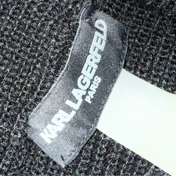 Karl Lagerfeld Black Beanie with Fun Icon Design - Picture 3 of 4